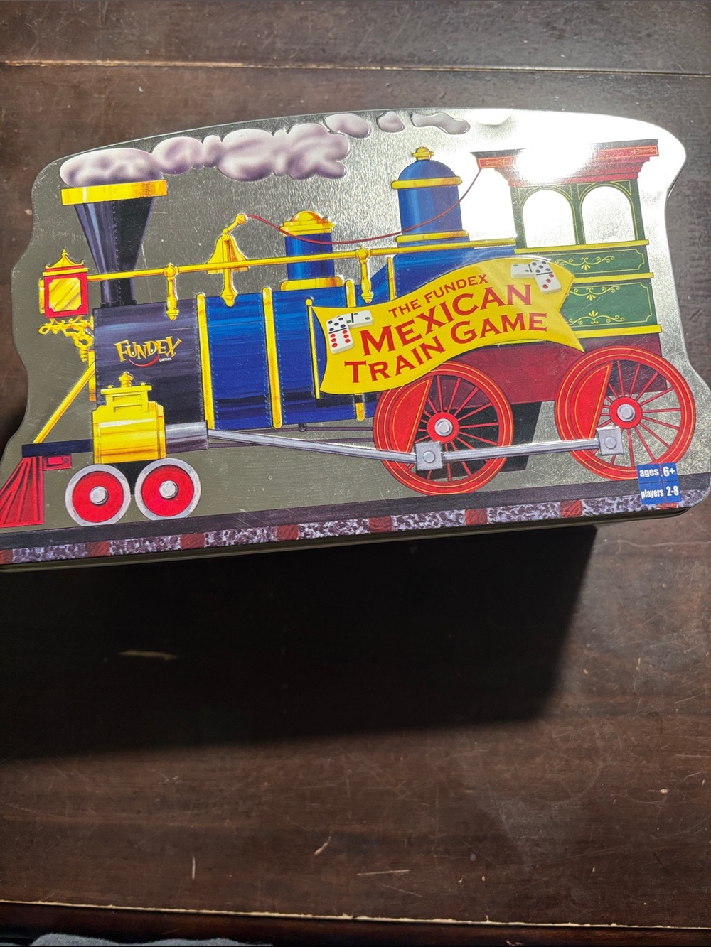 Mexican Train Game Tin - Blue, Red, Yellow